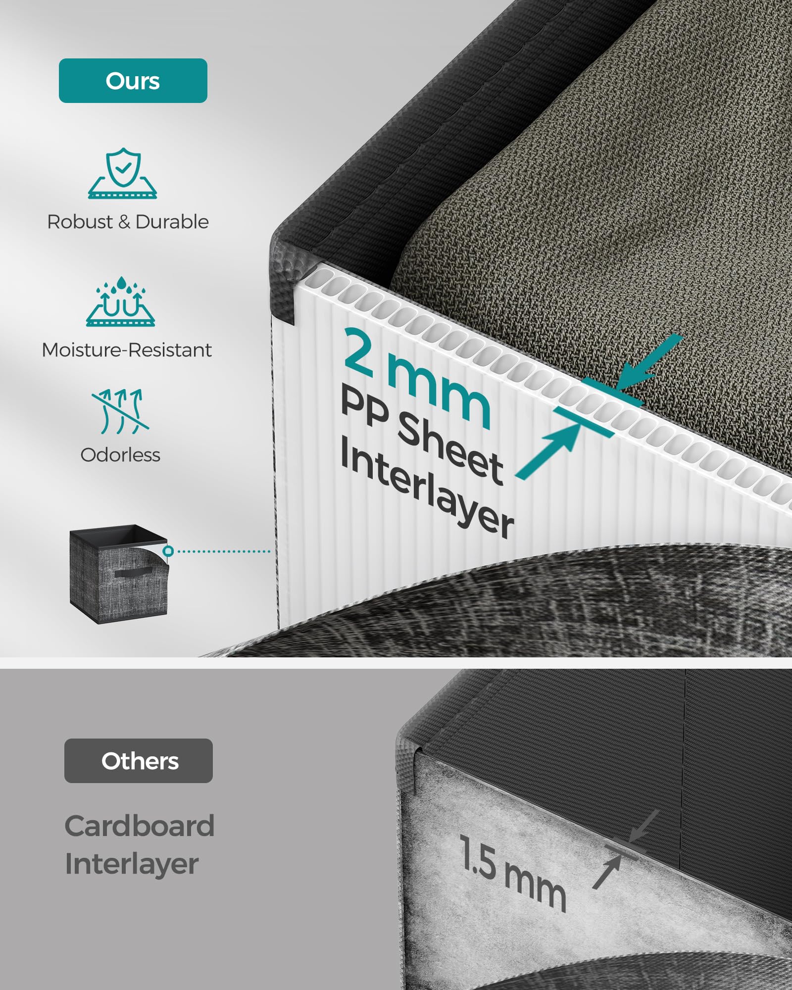 SONGMICS dual-handle design makes carrying easy and accessible