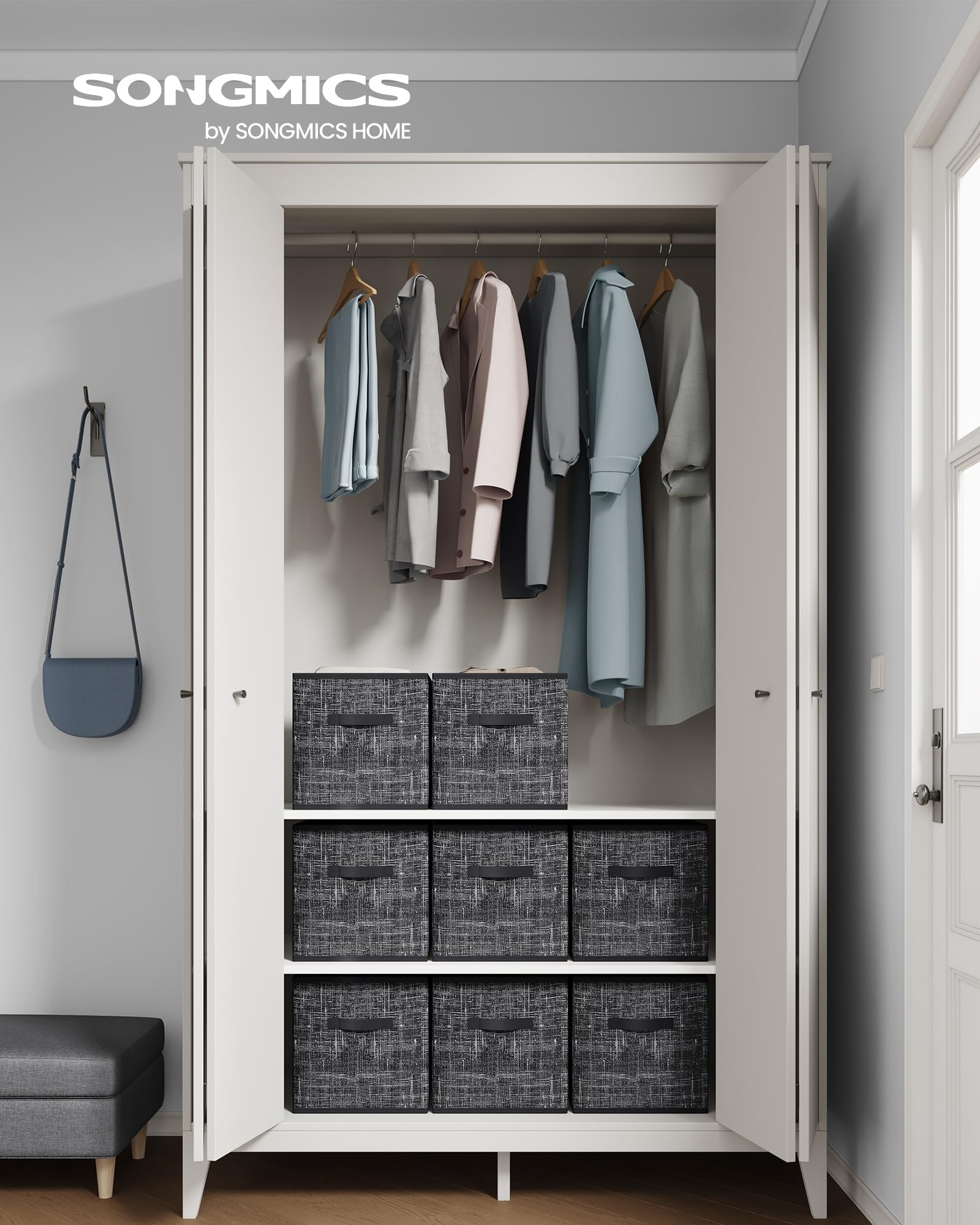 SONGMICS foldable cubes with bottom panels save space when not in use