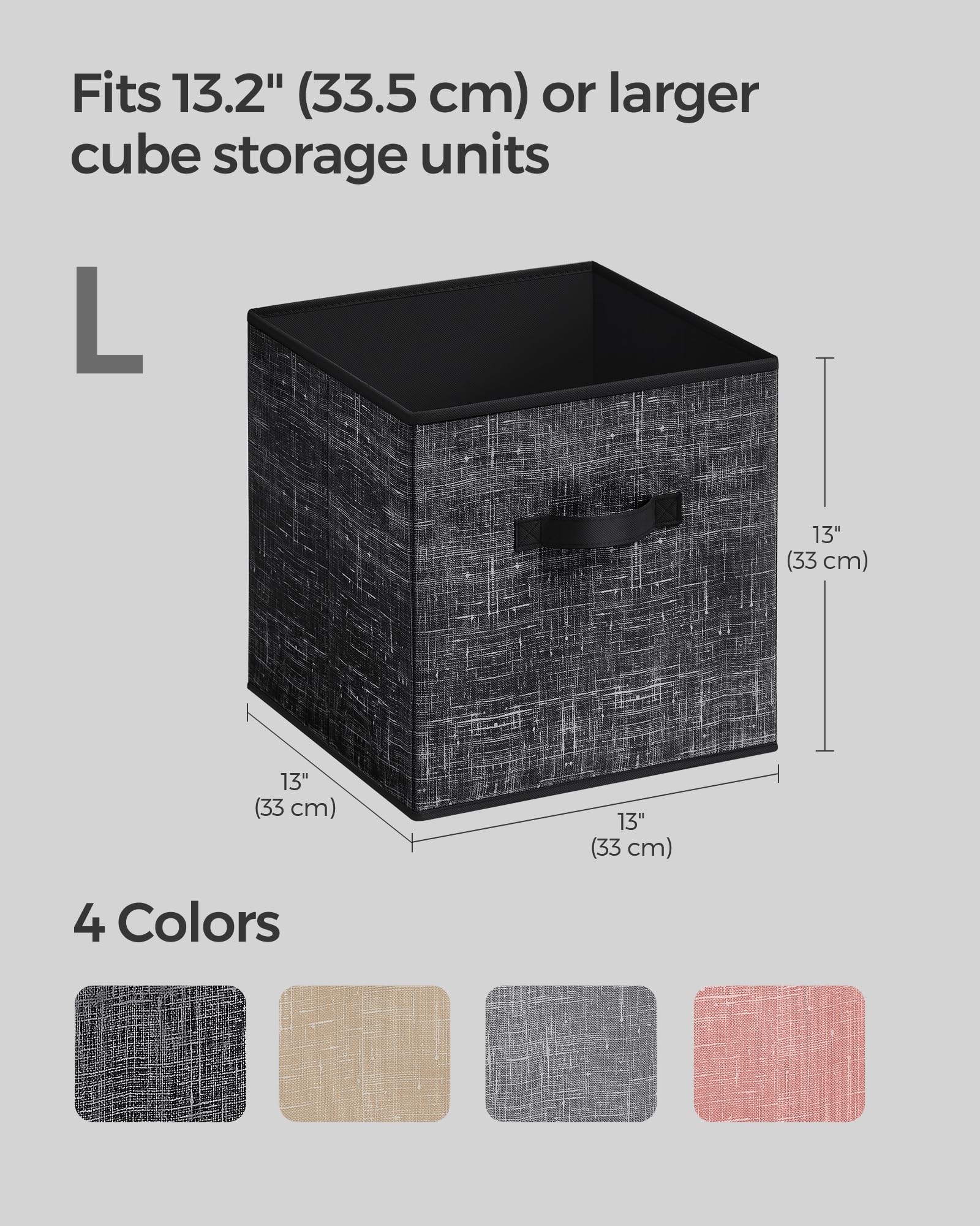 SONGMICS 13x13 cubes fit standard cube storage cabinets securely