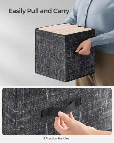 SONGMICS textured fabric finish adds a classy ink-black touch
