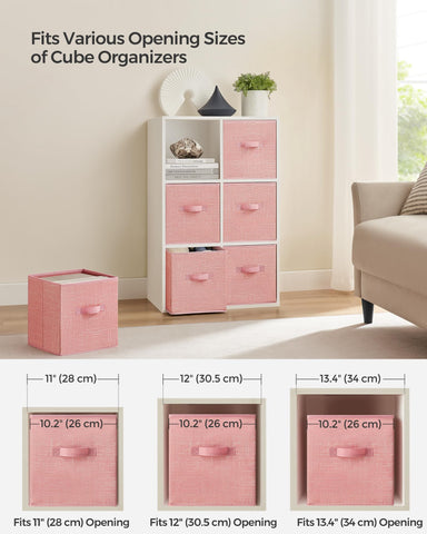 SongMics jelly pink cubes in a bedroom closet organizing clothes.