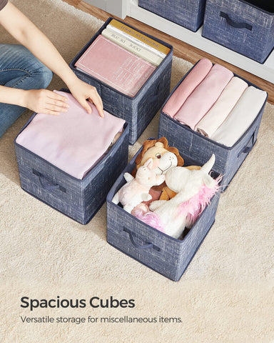 SONGMICS storage cubes living room sundries neatly contained on shelves