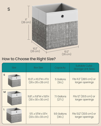 SONGMICS storage cubes use lightweight non-woven fabric for storage
