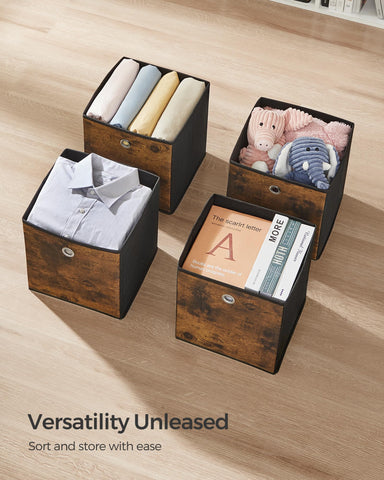 SONGMICS storage cubes rustic-brown-finish adds vintage charm to rooms