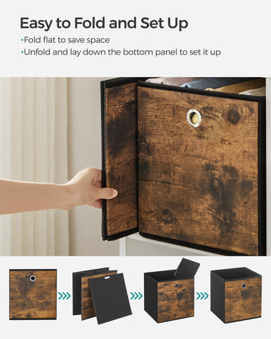 SONGMICS storage cubes size-fit shows 11-inch compatible cube shelves