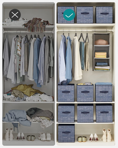 SONGMICS storage cubes study books stay organized on shelves