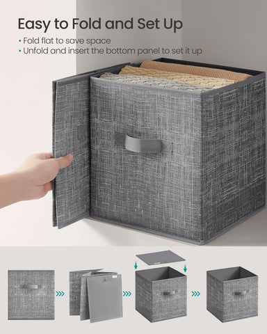 Songmics storage cubes use sturdy non-woven fabric for durable organization.