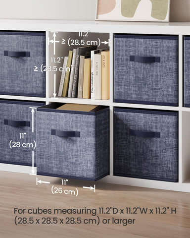 SONGMICS storage cubes textured fabric misty blue for stylish organization