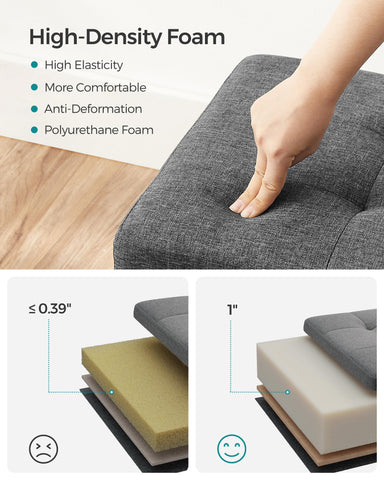SONGMICS storage ottoman bench end of bed seating option.
