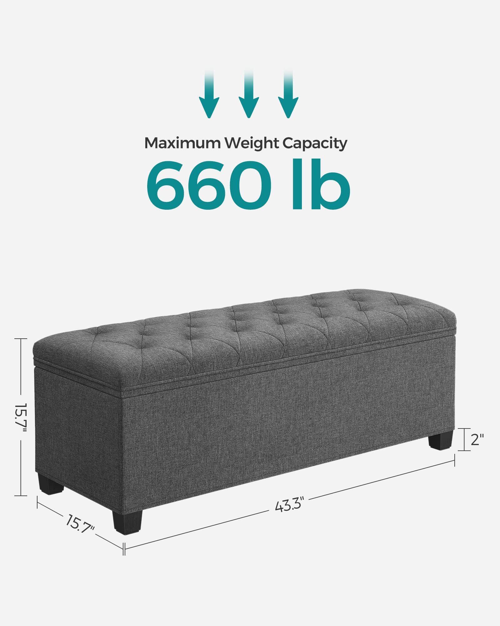 Songmics end-of-bed storage ottoman designed for entryway organization.