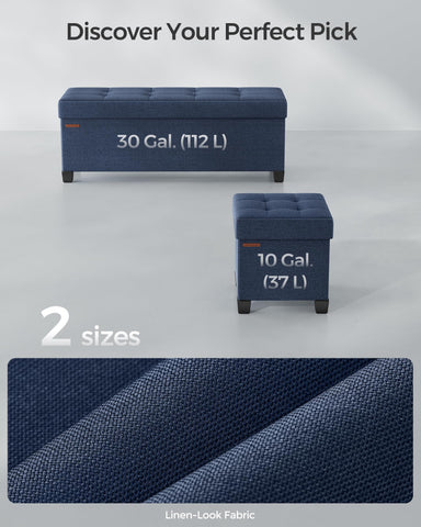 SONGMICS end-of-bed ottoman shown as a compact seating option.