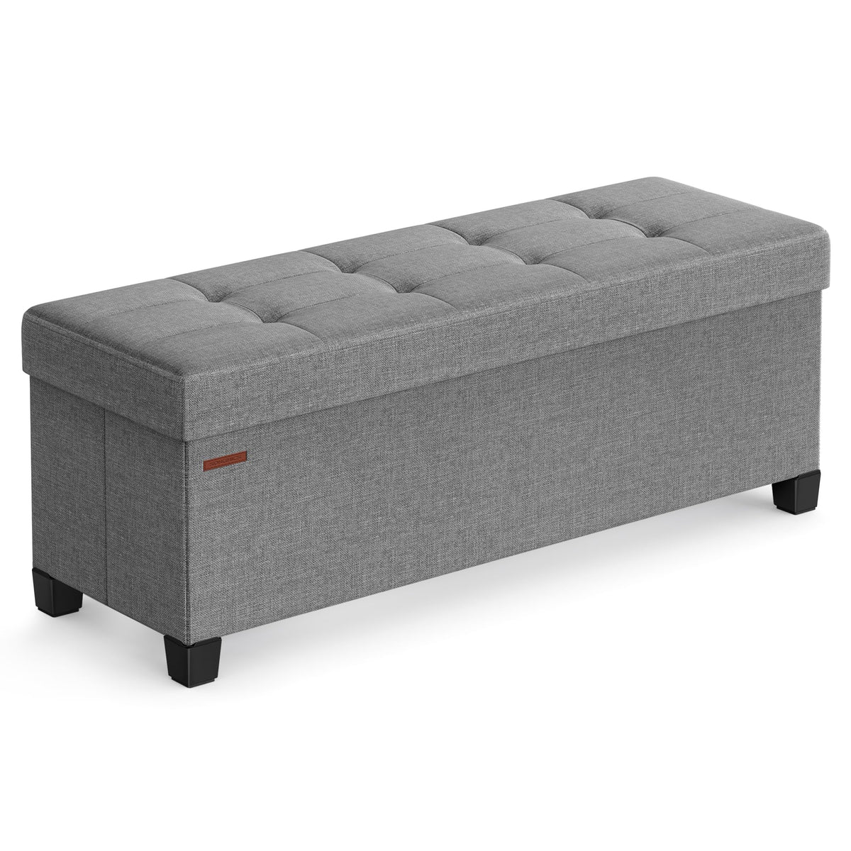 SONGMICS storage ottoman bench with foldable legs for versatile seating