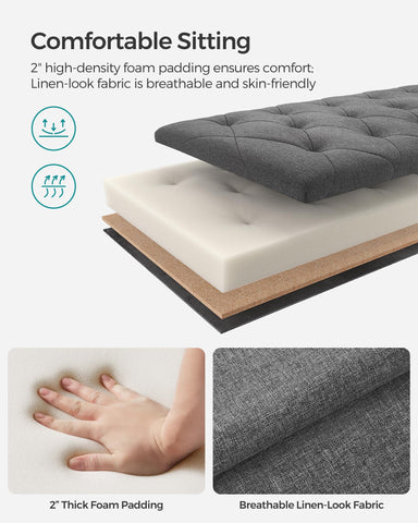 Songmics ottoman shown without cover to blend into modern interiors.