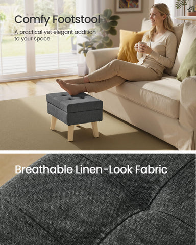 Songmics storage ottoman cushioned top for comfortable seating and foot rest