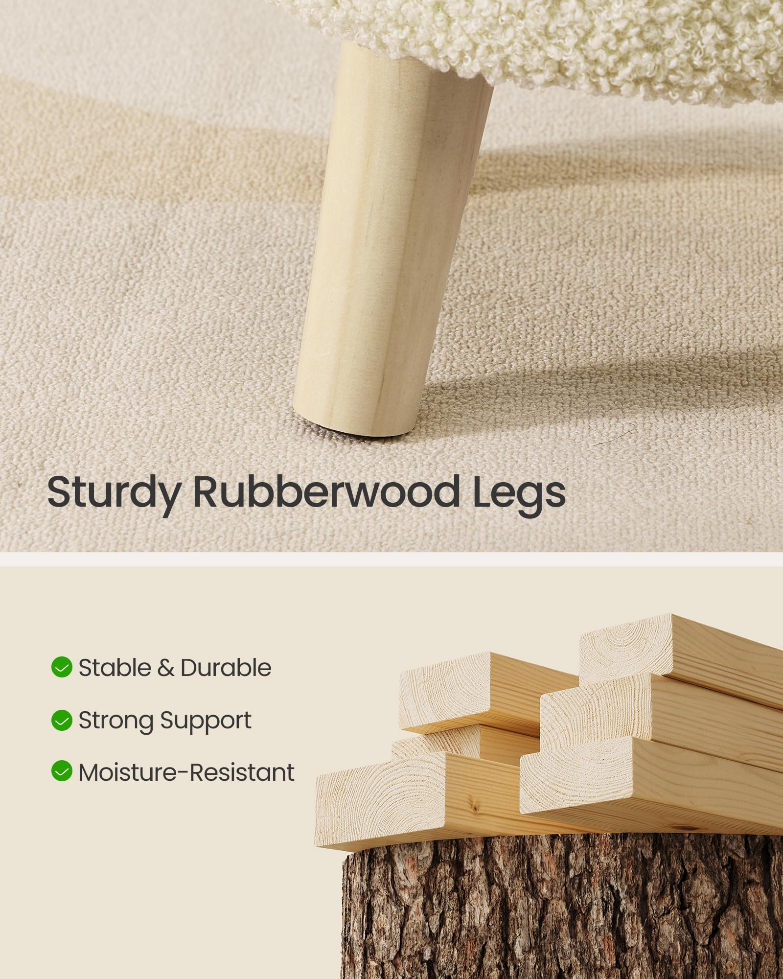 SONGMICS storage ottoman floor pads protect floors from scratches