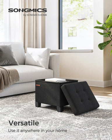 SongMICS storage ottoman side with four legs and non-slip pads.