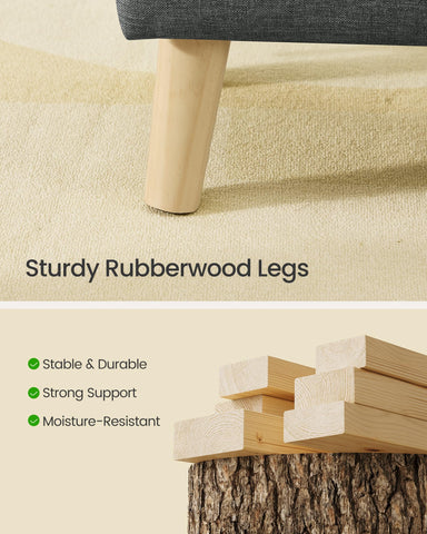 Songmics storage ottoman with felt‑pad feet protects floors