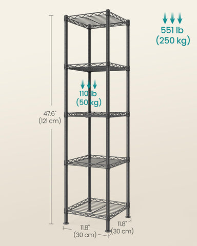 SONGMICS anti-tip kit included for added stability on uneven floors.