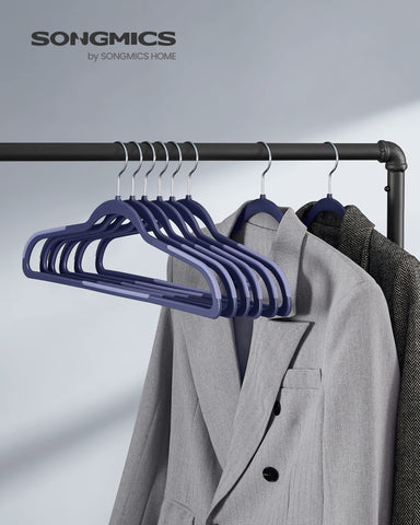 Songmics strong ABS-hangers hold heavier garments without sagging.