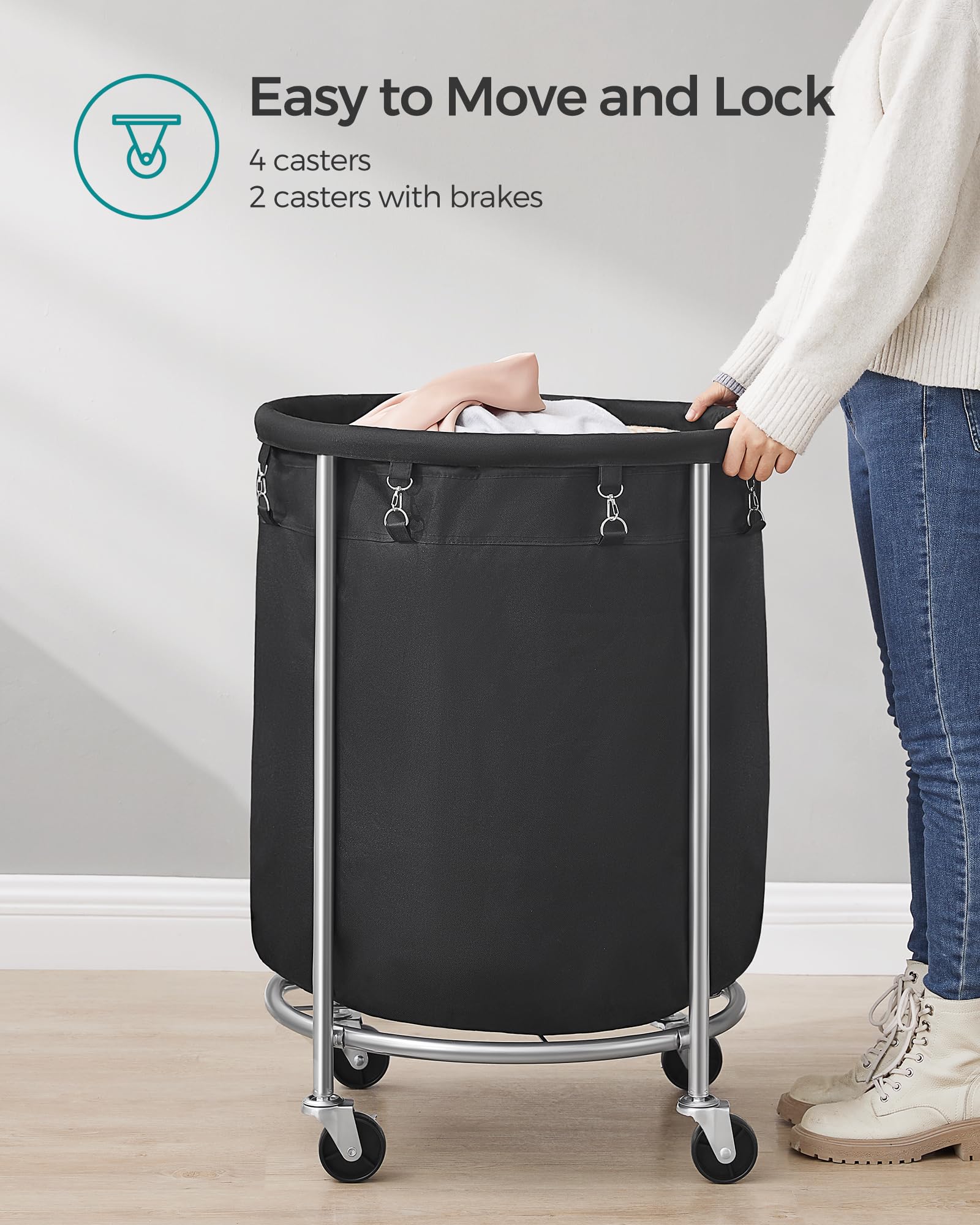 SongMics sturdy laundry cart supports up to 110 lb