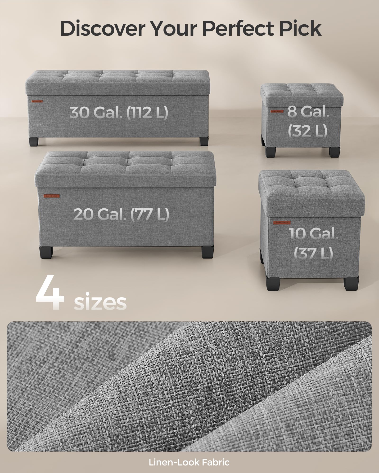 SONGMICS sturdy MDF frame supports up to 660 lb for reliable seating
