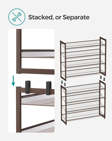 SONGMICS sturdy metal frame with 22 lb per shelf