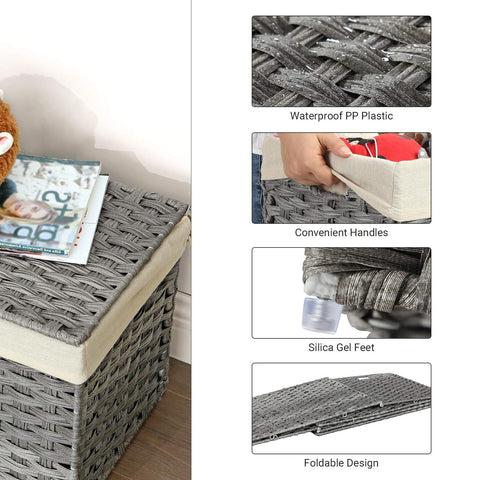 Sturdy metal frame provides durable support for Songmics storage basket