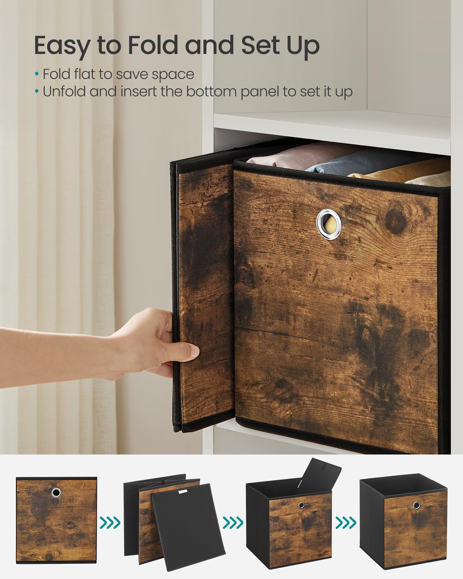 SONGMICS textured fabric and durable panels offer organized storage.