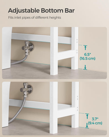 SONGMICS toilet-paper holder and hooks keep towels handy.