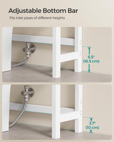 SONGMICS over-the-toilet shelf includes a toilet paper holder for quick access.