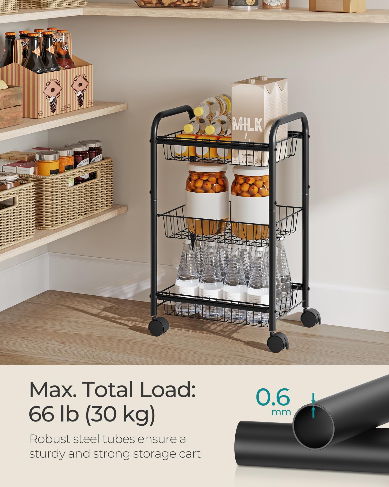 SONGMICS Top Basket Removed shows removable design for quick access.