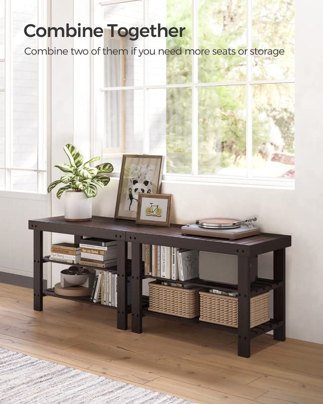 Songmics two wide shelves fit up to six pairs of shoes.
