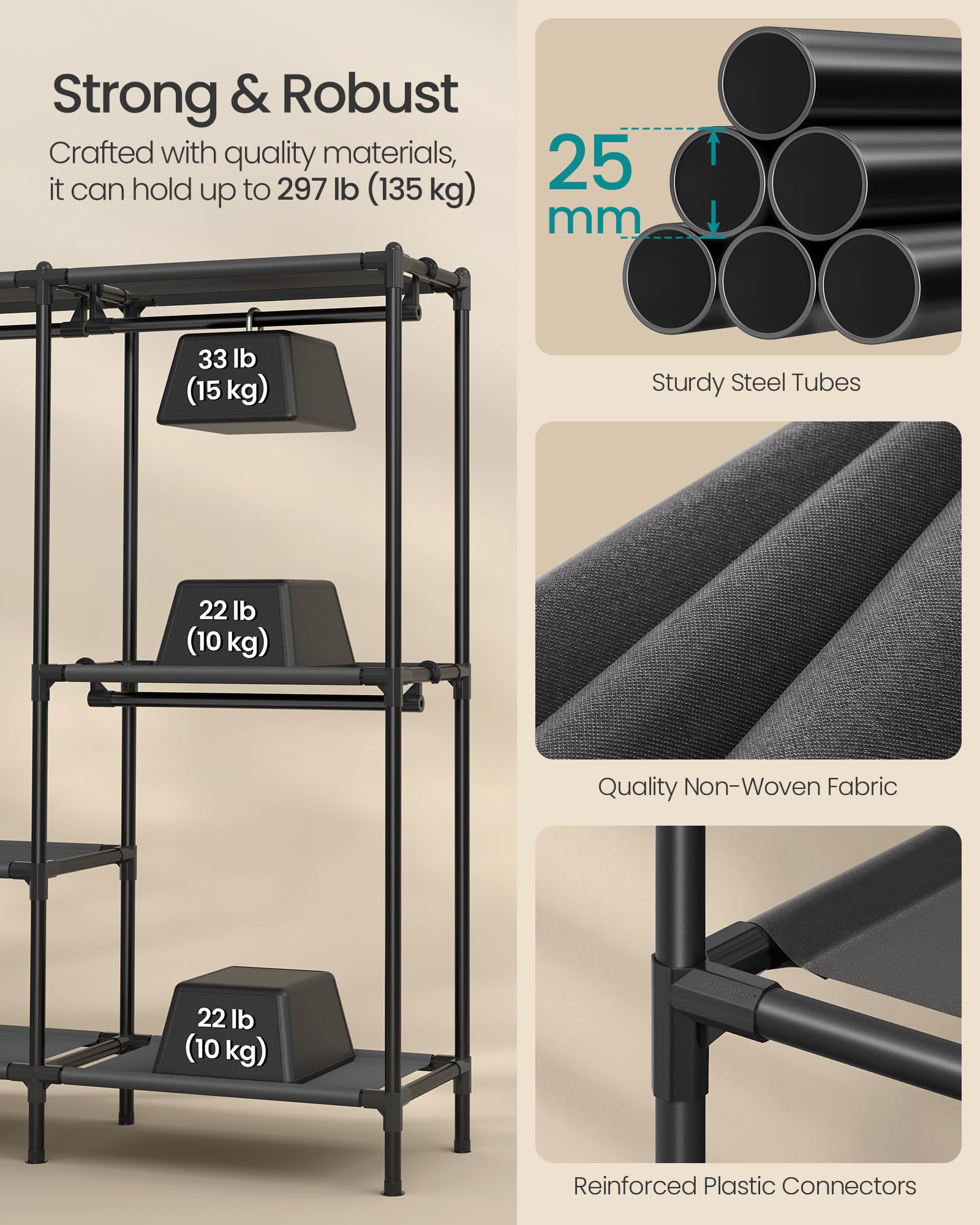 SongMICS top storage area keeps boxes within easy reach.