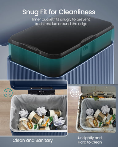 SONGMICS durable trash can includes Code K starter bags.