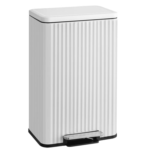 Songmics 13-gallon trash can with fluted design enhances kitchen elegance