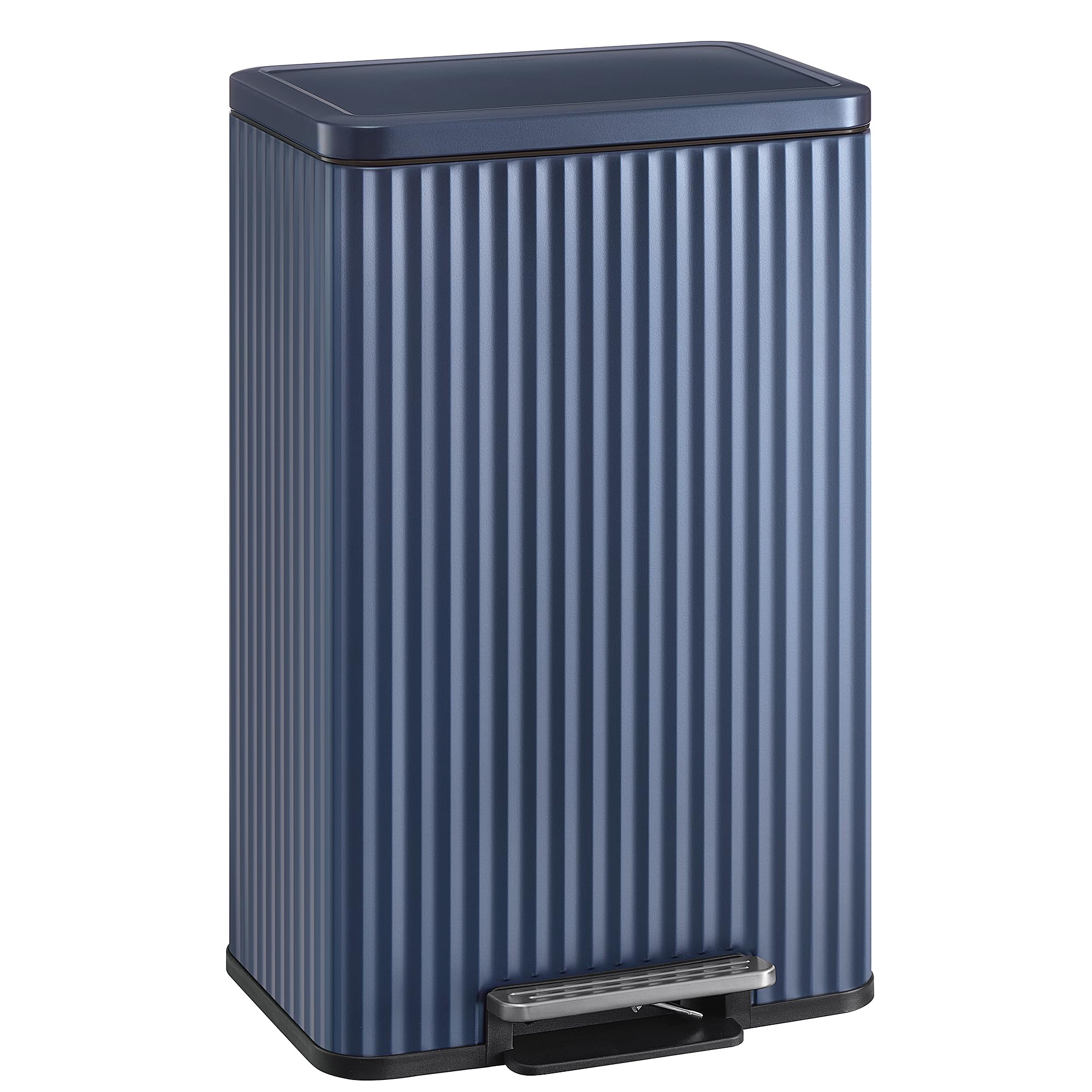 SONGMICS 13-gallon trash can with pedal lid for hands-free use.