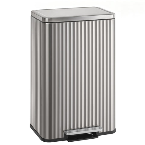 SONGMICS 13-gallon trash can with pedal and lid for hands-free kitchen use