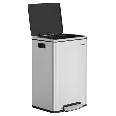 SONGMICS 13-gallon trash can with stainless steel finish for a sleek, durable kitchen