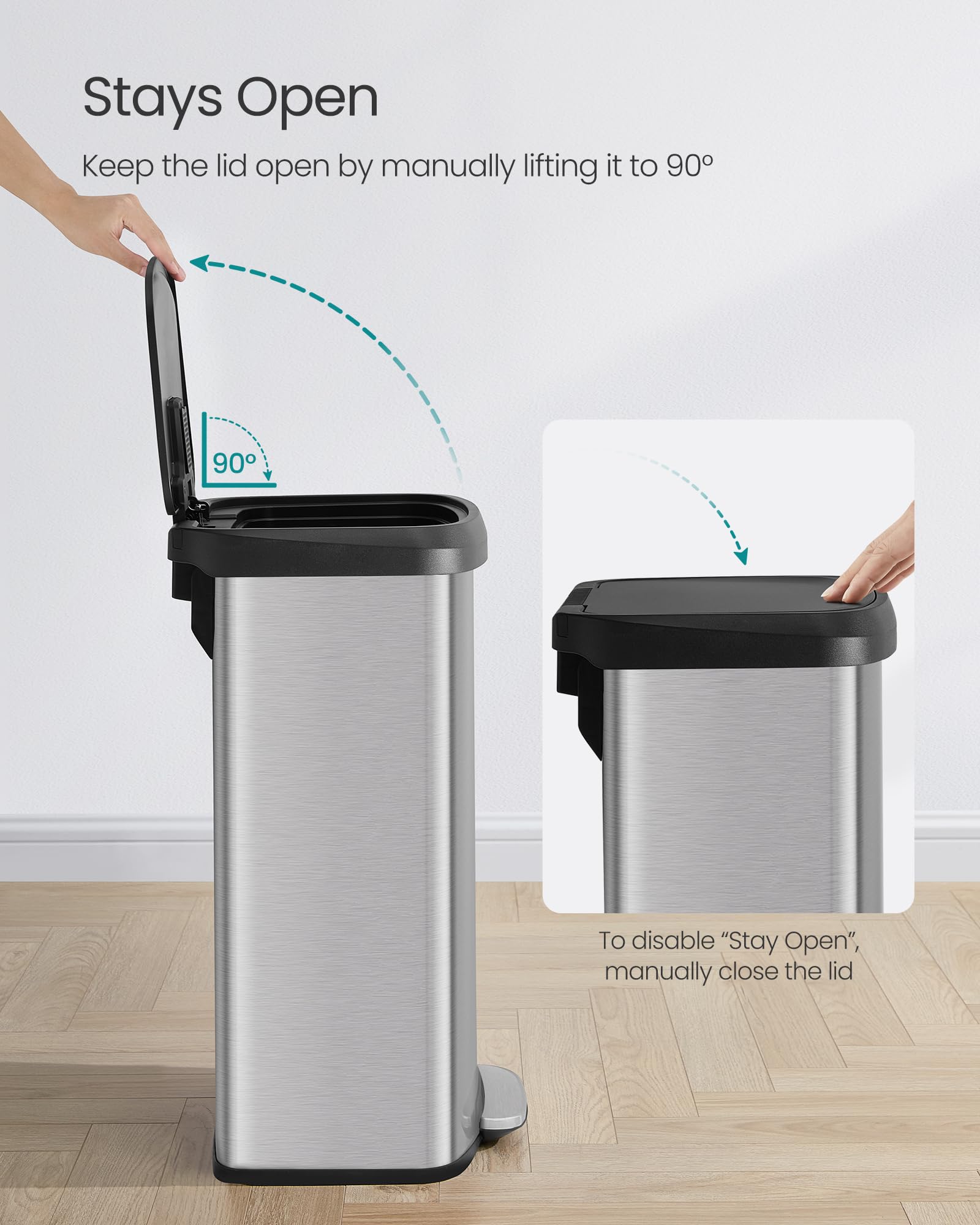 Songmics carbon filter in lid helps control kitchen odors