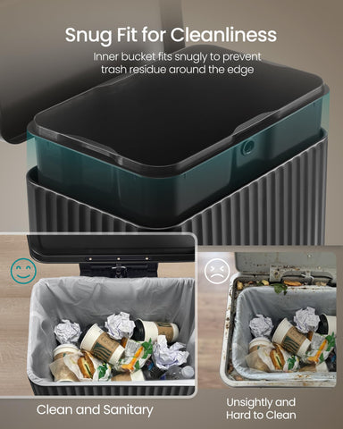 SONGMICS soft-close lid minimizes noise during use.