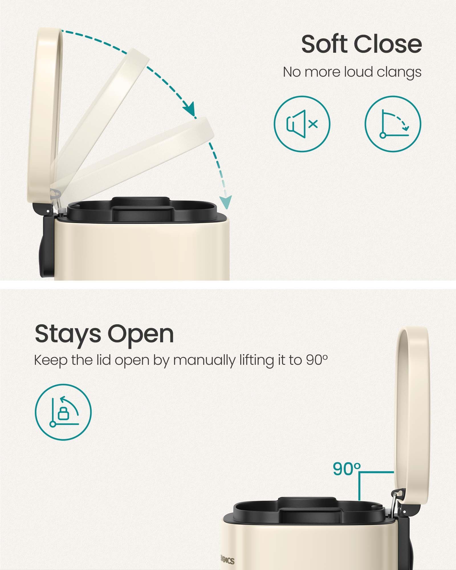 SONGMICS removable inner bucket simplifies liner changes