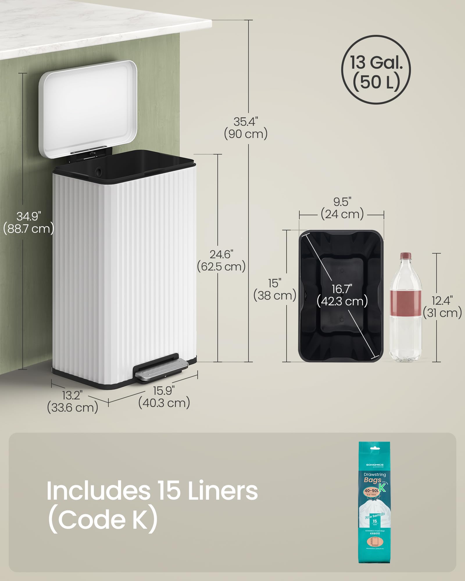 Songmics kitchen use ideal for busy daily waste