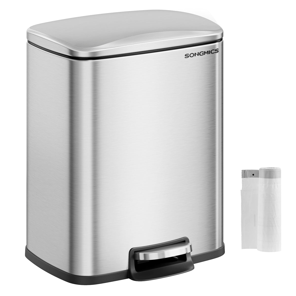 SongMics trash can with soft-close lid for quiet kitchen use