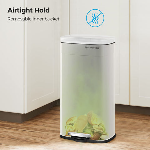 SONGMICS odor-sealing lid keeps spaces fresh after mealtime trash disposal.