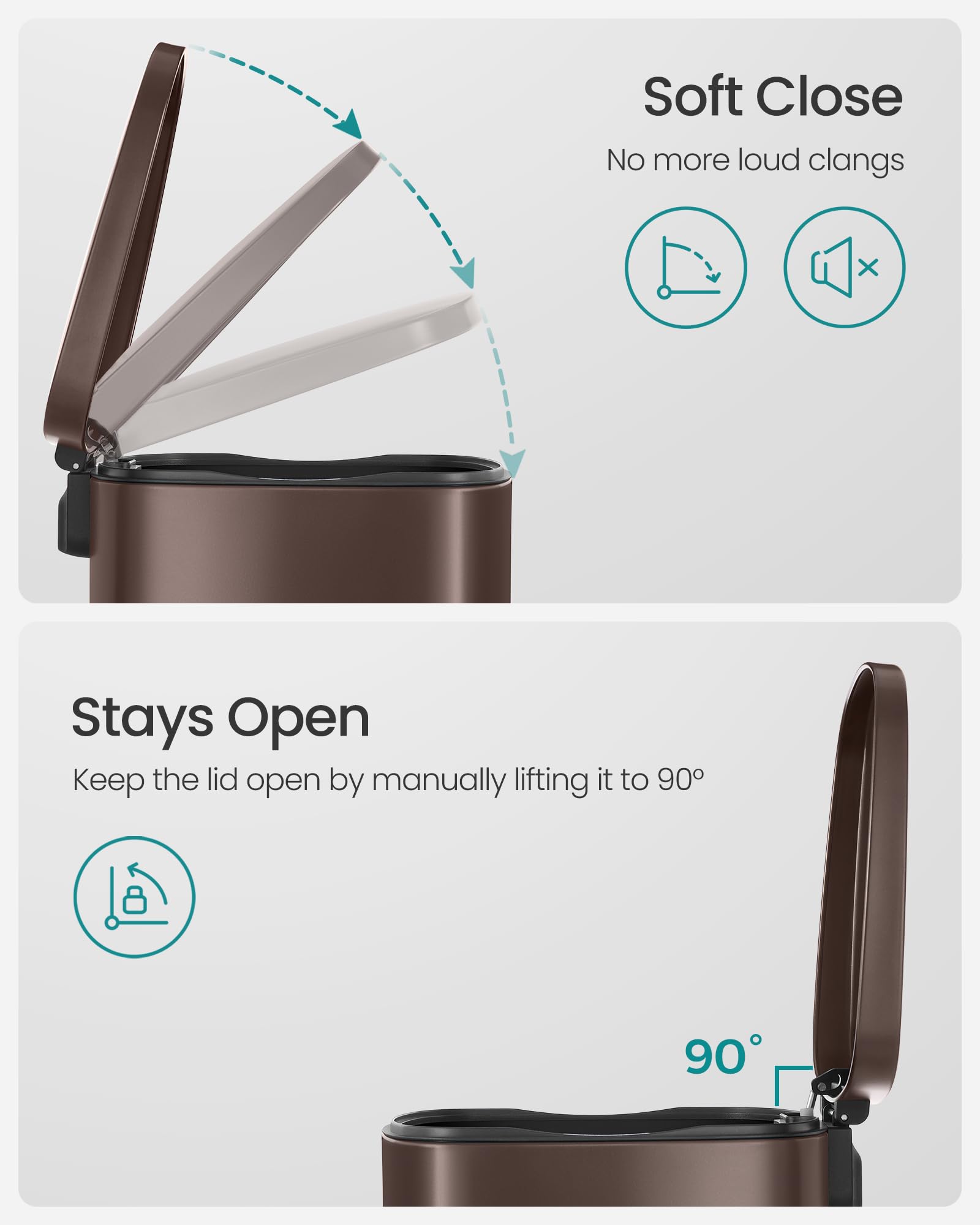 SongMics pedal opening for hands-free disposal in the kitchen