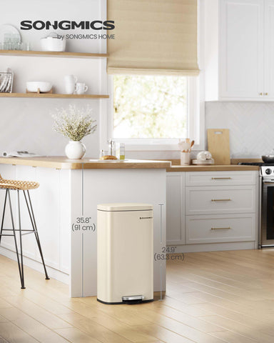 SONGMICS pedal-step lid enabling hands-free waste disposal