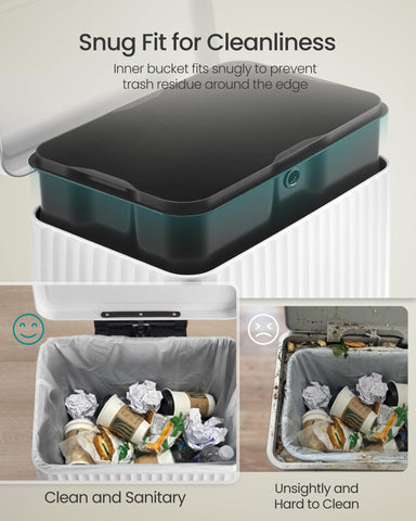 Songmics removable inner bucket for easy liner changes