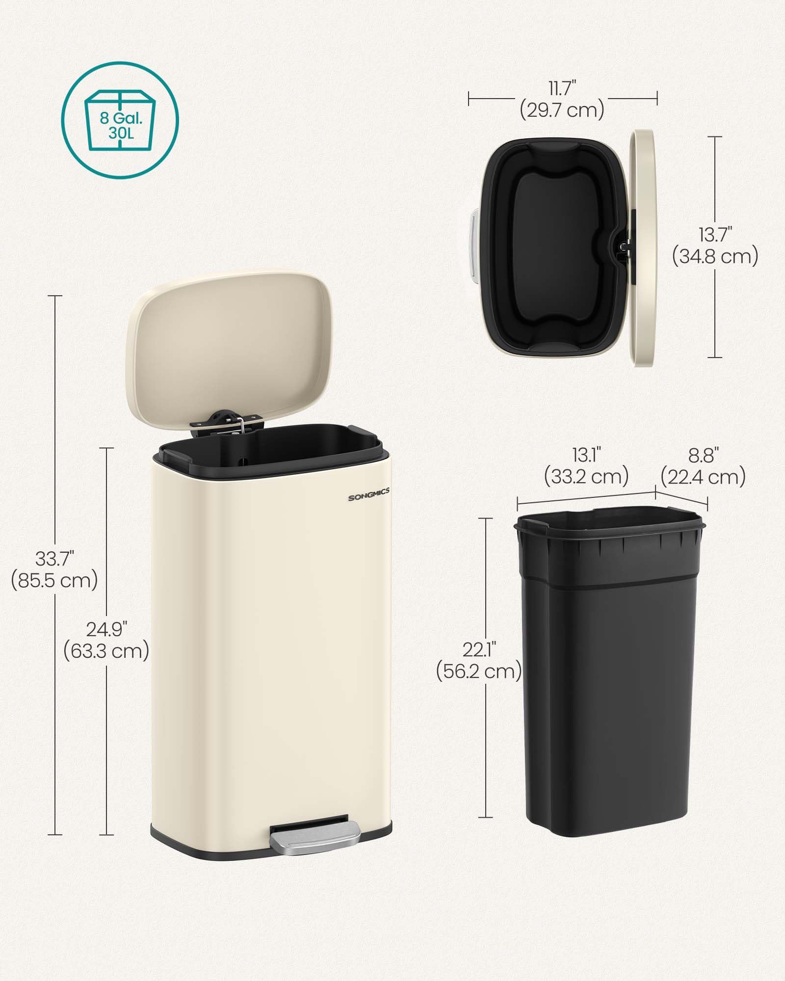SONGMICS slim footprint fits narrow spaces without sacrificing capacity