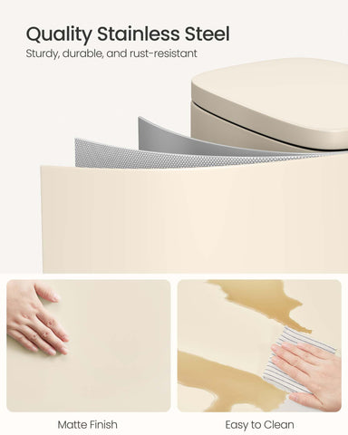 SONGMICS soft-close lid reduces noise during use