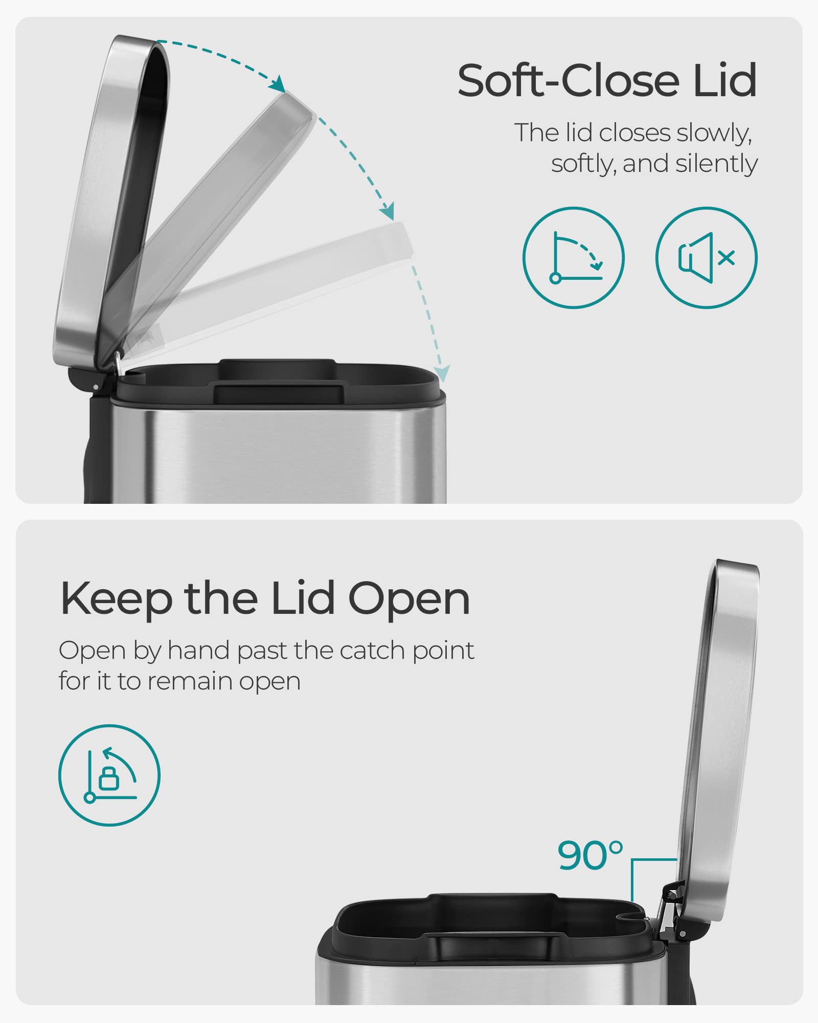SongMics soft-close lid reduces noise during use.